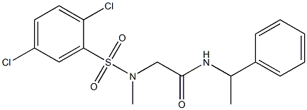 2-[[(2,5-dichlorophenyl)sulfonyl](methyl)amino]-N-(1-phenylethyl)acetamide Structure