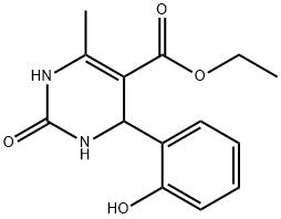 1,2,3,4-Tetrahydro-4-(2-hydroxyphenyl)-6-Methyl-2-oxo-5-pyriMidinecarboxylic acid ethyl ester 化学構造式