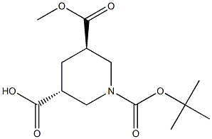 (3R,5R)-1-(tert-butoxycarbonyl)-5-(methoxycarbonyl)piperidine-3-carboxylic acid Structure