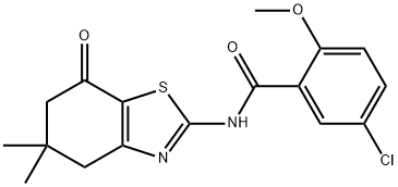 5-chloro-N-(5,5-dimethyl-7-oxo-4,5,6,7-tetrahydro-1,3-benzothiazol-2-yl)-2-methoxybenzamide Structure