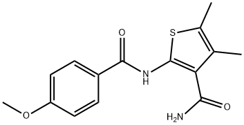 2-[(4-methoxybenzoyl)amino]-4,5-dimethyl-3-thiophenecarboxamide Structure