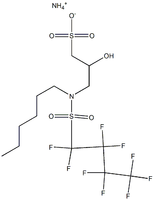 3-(N-己基1,1,2,2,3,3,4,4,4-九氟丁烷磺酰胺基)-2-羟基丙烷-1-磺酸铵,606967-06-0,结构式