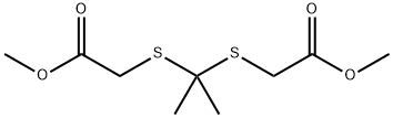 (1-methoxycarbonylmethylsulfanyl-1-methyl-ethylsulfanyl)-acetic acid methyl ester Struktur