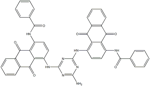 Benzamide, N,N'-[(6-amino-1,3,5-triazine-2,4-diyl)bis[imino(9,10-dihydro-9,10-dioxo-4,1-anthracenediyl)]]bis- 结构式