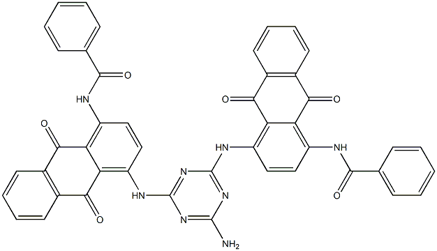 Benzamide, N,N'-[(6-amino-1,3,5-triazine-2,4-diyl)bis[imino(9,10-dihydro-9,10-dioxo-4,1-anthracenediyl)]]bis- Struktur