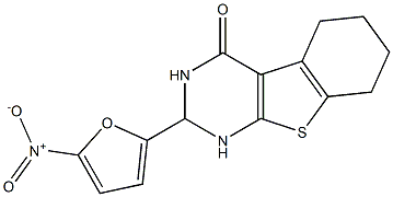 2-{5-nitro-2-furyl}-2,3,5,6,7,8-hexahydro[1]benzothieno[2,3-d]pyrimidin-4(1H)-one,61831-82-1,结构式