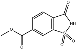 3-氧代-2,3-二氢苯并[D]异噻唑-6-羧酸甲酯1,1-二氧化物 结构式