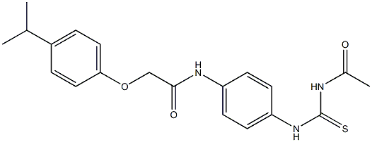 N-(4-{[(acetylamino)carbothioyl]amino}phenyl)-2-(4-isopropylphenoxy)acetamide Structure