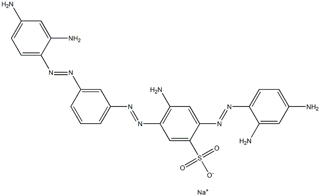 Benzenesulfonic acid, 4-amino-2-[(2,4-diaminophenyl)azo]-5-[[3-[(2,4-diaminophenyl)azo]phenyl]azo]-, monosodium salt 化学構造式