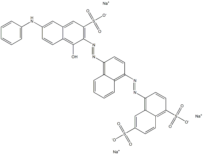 1,6-Naphthalenedisulfonic acid, 4-[[4-[[1-hydroxy-6-(phenylamino)-3-sulfo-2-naphthalenyl]azo]-1-naphthalenyl]azo]-, trisodium salt Struktur