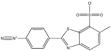 Benzenediazonium,4-(6-methyl-7-sulfo-2-benzothiazolyl)-,innersalt Structure