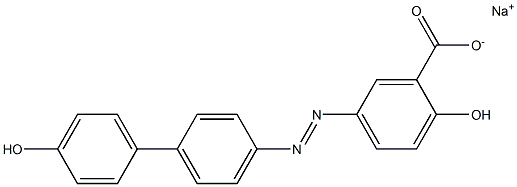 Benzoic acid, 2-hydroxy-5-[(4'-hydroxy[1,1'-biphenyl]-4-yl)azo]-, monosodium salt,6535-41-7,结构式
