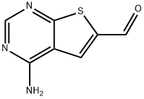 4-氨基噻吩并[2,3-D]嘧啶-6-甲醛, 655254-90-3, 结构式