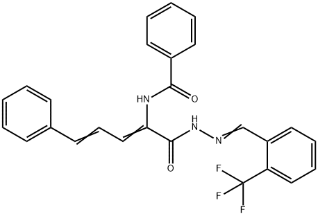 N-[4-phenyl-1-({2-[2-(trifluoromethyl)benzylidene]hydrazino}carbonyl)-1,3-butadienyl]benzamide 结构式