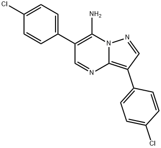 3,6-bis(4-chlorophenyl)pyrazolo[1,5-a]pyrimidin-7-amine Struktur