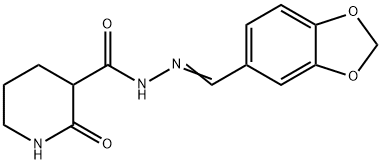 N'-(1,3-benzodioxol-5-ylmethylene)-2-oxo-3-piperidinecarbohydrazide Structure