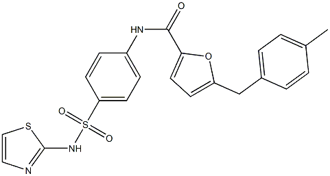 5-(4-methylbenzyl)-N-{4-[(1,3-thiazol-2-ylamino)sulfonyl]phenyl}-2-furamide Struktur