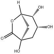 6-Oxabicyclo[3.2.1]octan-7-one, 1,3,4-trihydroxy-, (1S,3R,4R,5R)- Struktur