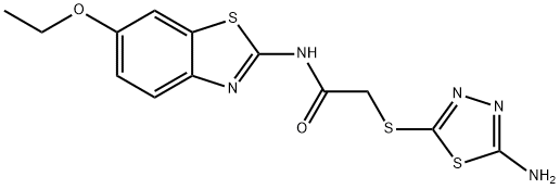 2-[(5-amino-1,3,4-thiadiazol-2-yl)sulfanyl]-N-(6-ethoxy-1,3-benzothiazol-2-yl)acetamide 结构式