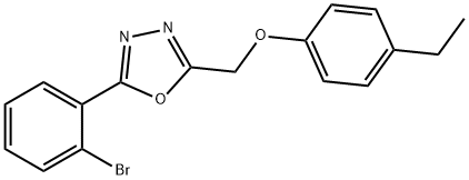 [5-(2-bromophenyl)-1,3,4-oxadiazol-2-yl]methyl 4-ethylphenyl ether 化学構造式