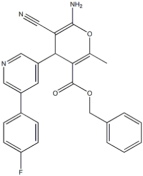 benzyl 6-amino-5-cyano-4-[5-(4-fluorophenyl)-3-pyridinyl]-2-methyl-4H-pyran-3-carboxylate,674805-98-2,结构式