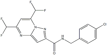 N-(4-chlorobenzyl)-5,7-bis(difluoromethyl)pyrazolo[1,5-a]pyrimidine-2-carboxamide Structure
