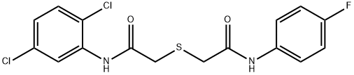 2-{[2-(2,5-dichloroanilino)-2-oxoethyl]sulfanyl}-N-(4-fluorophenyl)acetamide 化学構造式