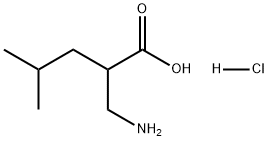 Pentanoic acid, 2-(aminomethyl)-4-methyl-, hydrochloride (1:1) Structure