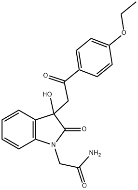 2-{3-[2-(4-ethoxyphenyl)-2-oxoethyl]-3-hydroxy-2-oxo-2,3-dihydro-1H-indol-1-yl}acetamide Struktur