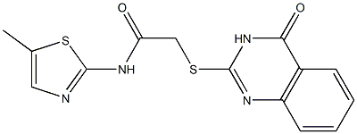 N-(5-methyl-1,3-thiazol-2-yl)-2-[(4-oxo-3,4-dihydro-2-quinazolinyl)sulfanyl]acetamide Structure