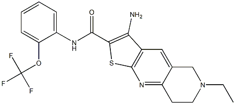 3-amino-6-ethyl-N-[2-(trifluoromethoxy)phenyl]-5,6,7,8-tetrahydrothieno[2,3-b][1,6]naphthyridine-2-carboxamide,704871-77-2,结构式