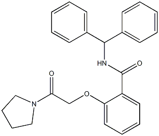 N-benzhydryl-2-[2-oxo-2-(1-pyrrolidinyl)ethoxy]benzamide 结构式