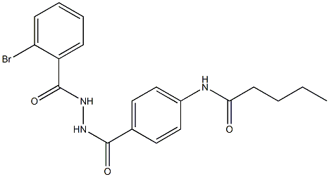 N-(4-{[2-(2-bromobenzoyl)hydrazino]carbonyl}phenyl)pentanamide Struktur