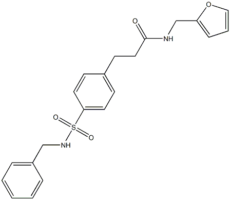 3-{4-[(benzylamino)sulfonyl]phenyl}-N-(2-furylmethyl)propanamide 结构式