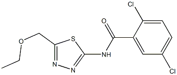 2,5-dichloro-N-[5-(ethoxymethyl)-1,3,4-thiadiazol-2-yl]benzamide Struktur