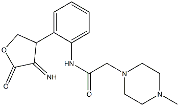 N-[2-(4-imino-5-oxotetrahydro-3-furanyl)phenyl]-2-(4-methyl-1-piperazinyl)acetamide 化学構造式