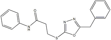 3-[(5-benzyl-1,3,4-oxadiazol-2-yl)sulfanyl]-N-phenylpropanamide Structure