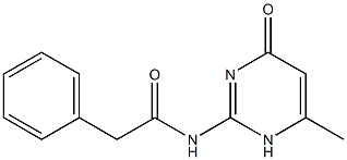 N-(6-methyl-4-oxo-1,4-dihydro-2-pyrimidinyl)-2-phenylacetamide 化学構造式