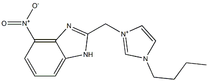 1-butyl-3-[(4-nitro-1H-benzimidazol-2-yl)methyl]-1H-imidazol-3-ium Struktur