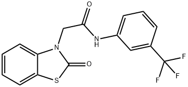 2-(2-oxo-1,3-benzothiazol-3(2H)-yl)-N-[3-(trifluoromethyl)phenyl]acetamide 结构式