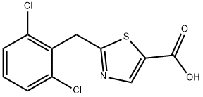 5-Thiazolecarboxylic acid, 2-[(2,6-dichlorophenyl)methyl]- Struktur