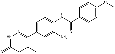 Benzamide,N-[2-amino-4-(1,4,5,6-tetrahydro-4-methyl-6-oxo-3-pyridazinyl)phenyl]-4-methoxy- 化学構造式