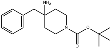 TERT-ブチル 4-アミノ-4-ベンジルピペリジン-1-カルボキシレート 化学構造式