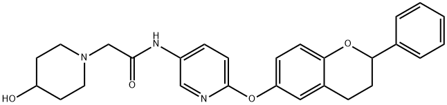 763926-98-3 1-Piperidineacetamide, N-[6-[(3,4-dihydro-2-phenyl-2H-1-benzopyran-6-yl)oxy]-3-pyridinyl]-4-hydroxy-