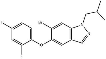 1H-Indazole, 6-bromo-5-(2,4-difluorophenoxy)-1-(2-methylpropyl)- Structure