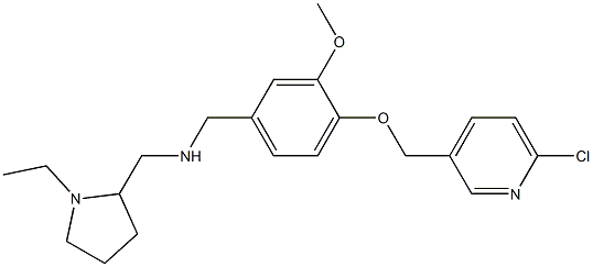 N-{4-[(6-chloro-3-pyridinyl)methoxy]-3-methoxybenzyl}-N-[(1-ethyl-2-pyrrolidinyl)methyl]amine,775293-33-9,结构式