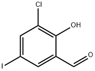 Benzaldehyde, 3-chloro-2-hydroxy-5-iodo- 化学構造式