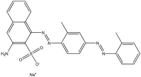 2-Naphthalenesulfonic acid, amino[[2-methyl-4-[(2-methylphenyl)azo]phenyl]azo]-, monosodium salt Struktur