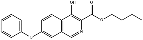 4-羟基-7-苯氧基异喹啉-3-甲酸丁酯 结构式