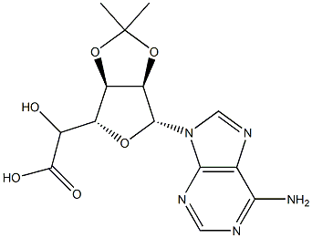 1-(6-氨基-9H-嘌呤-9-基)-1,5-二脱氧-2,3-O-(1-甲基亚乙基)-BETA-D-呋喃核己糖醛酸,811431-33-1,结构式